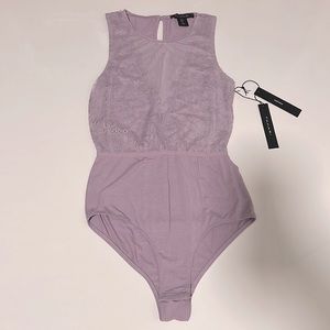 Tahari Lace and mesh bodysuit